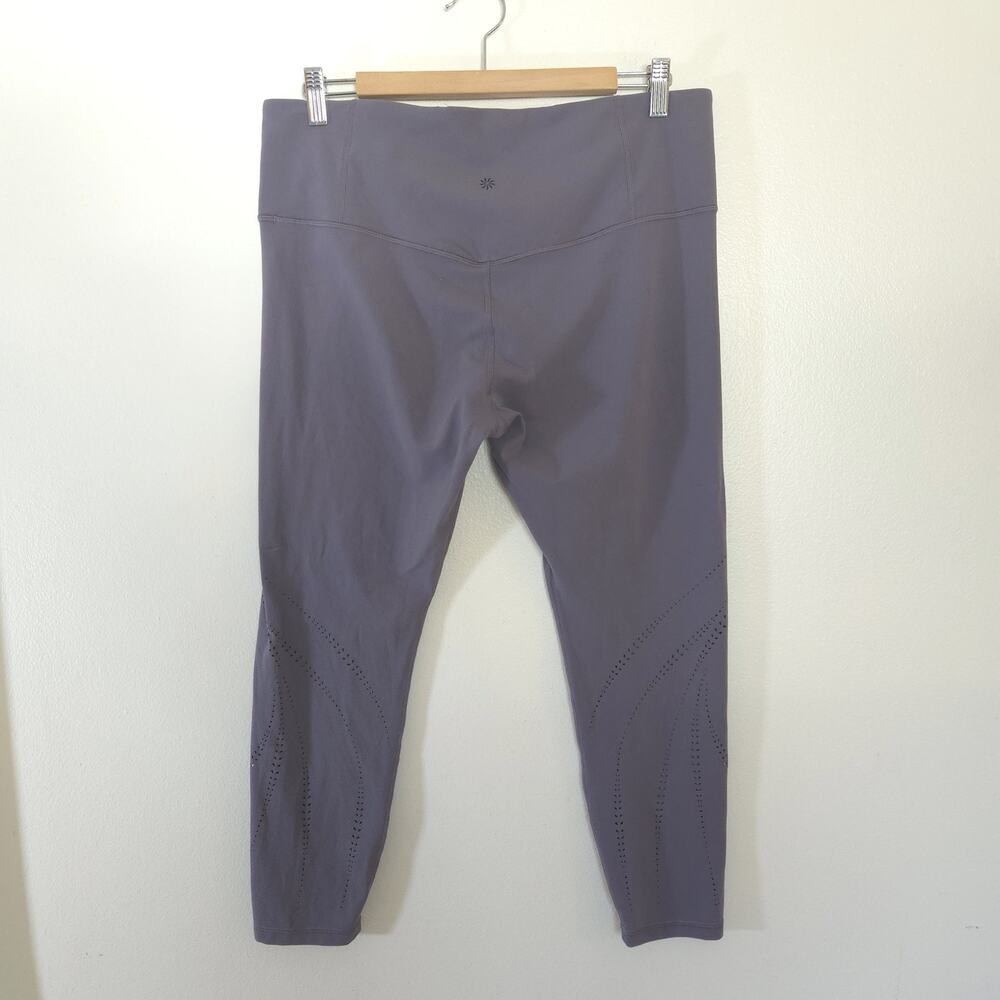 Athleta Elation Laser Cut Tight Leggings XL Dusty Purple Cropped - Picture 3 of 12